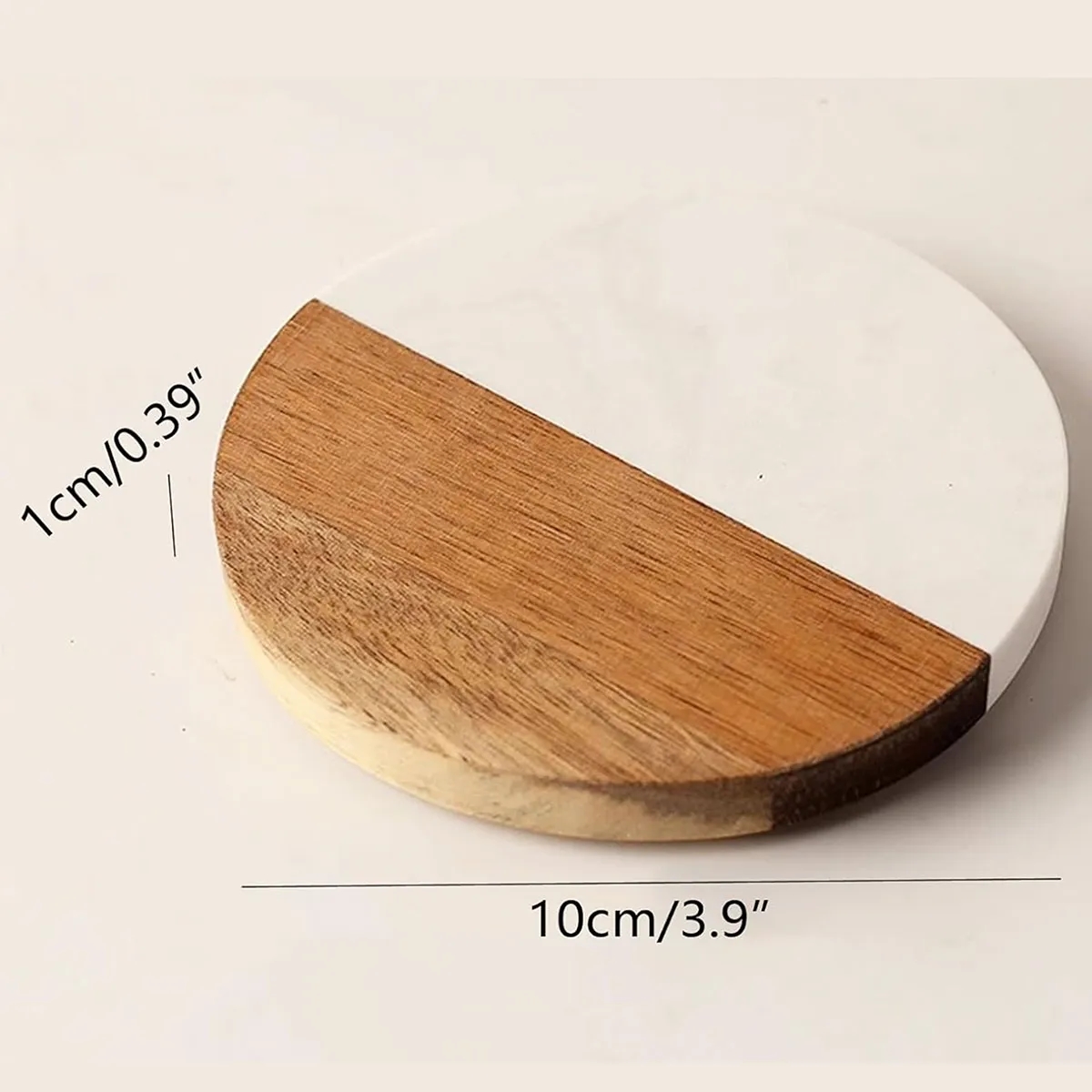 Round Wood Marble Coasters 5