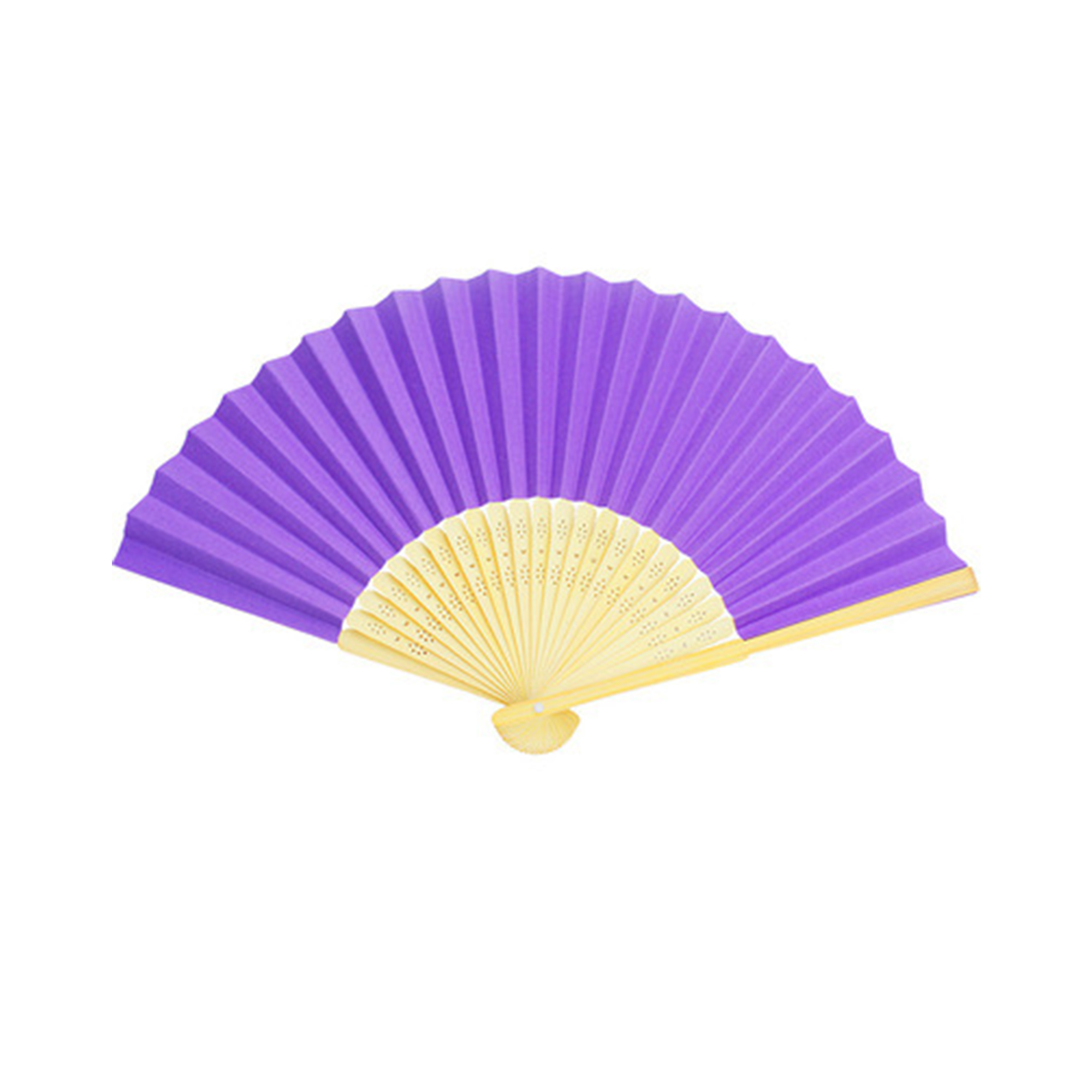 Bamboo Silk Folding Hand Fan 15" x 8" Full Color Surface 4