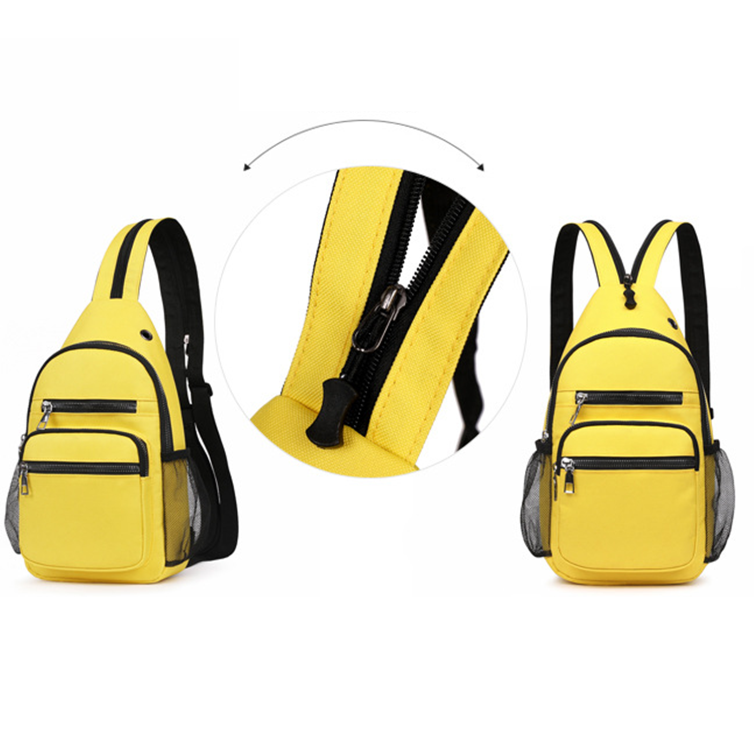 Oxford Fanny Pack Chest Bag with Zipper Pockets 2