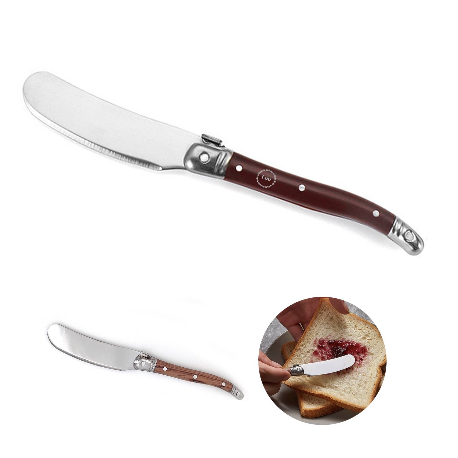 Stainless Steel Butter Knife W/ Wooden Handle 8