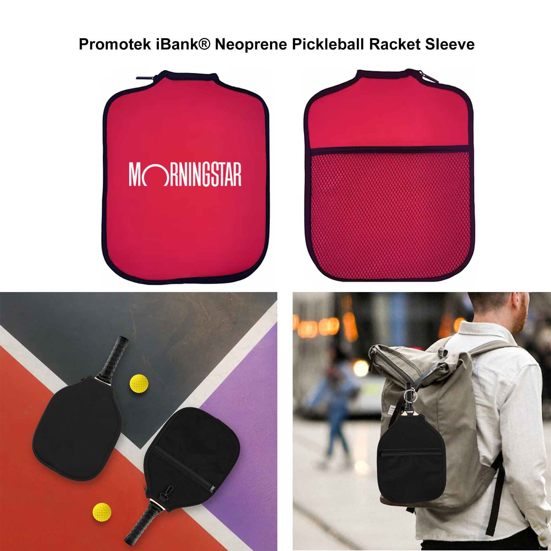 iBank ® Neoprene Case for Pickleball Paddle Racket 1
