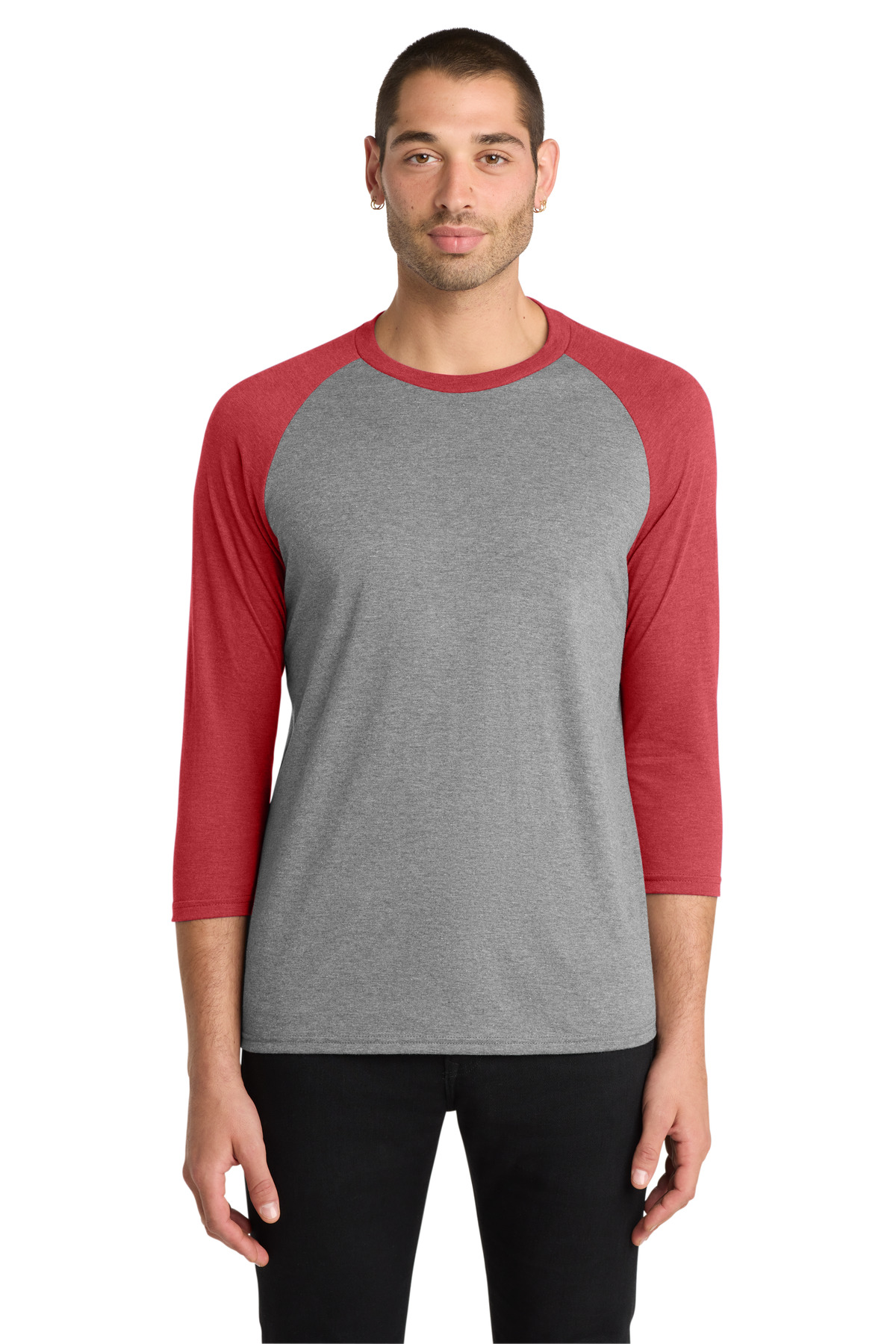 District Perfect Tri 3/4-Sleeve Raglan. DM136 37
