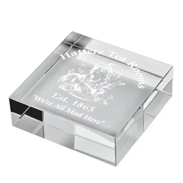 Square Crystal Paperweight 2