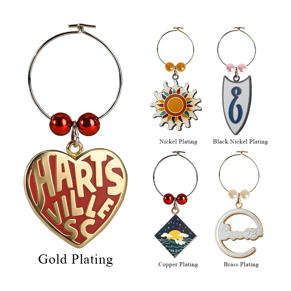 Hard Enamel Wine Charms 1'' 3
