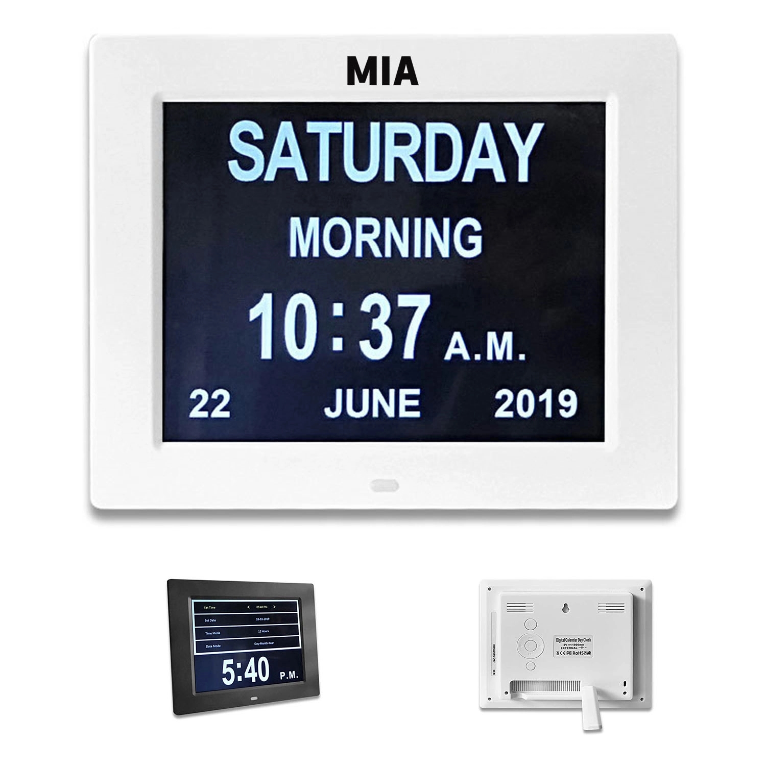 8 Inch Digital Day Calendar Clock 1