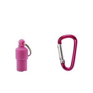 Sturdy Metal Capsule Shaped Dog ID Tag With Carabiner 16