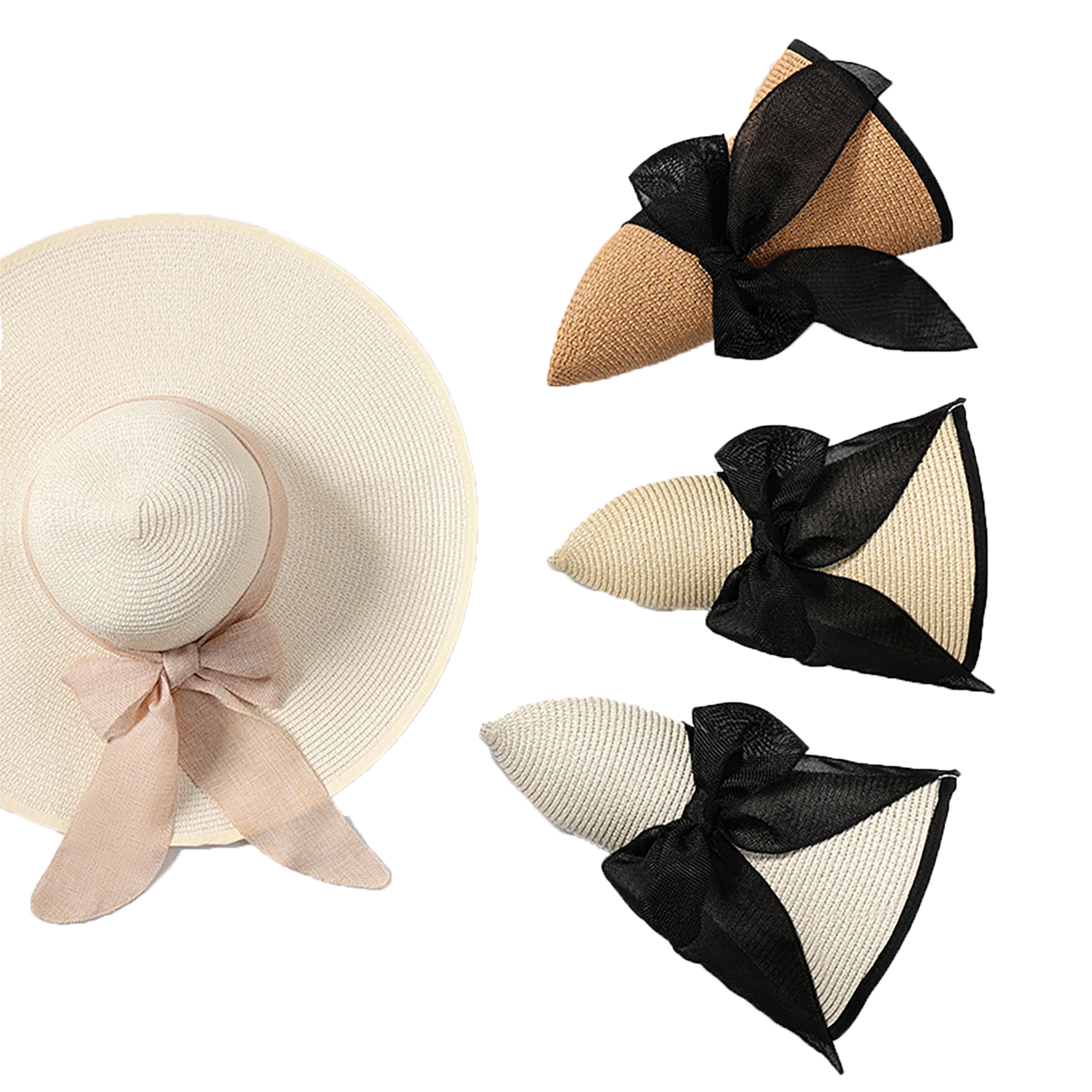 Giant Straw Cowboy Hat Wide Brim Summer Sun Protection 5