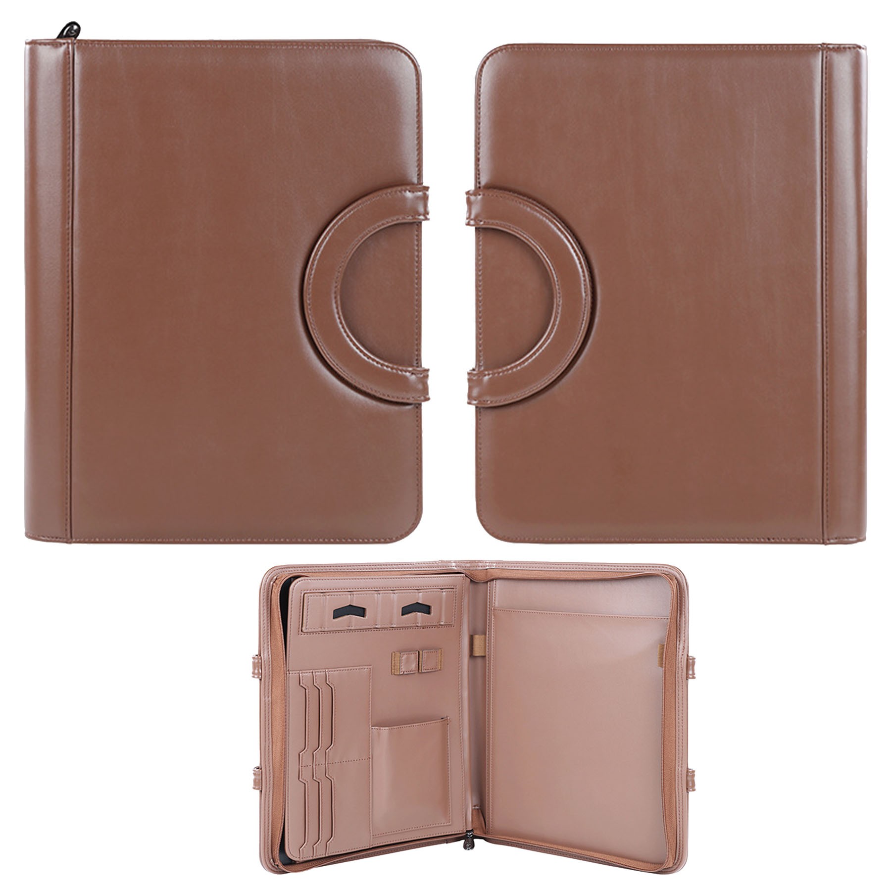 A4 Leather Business Manager Clipboard Folder Tote Bag 2