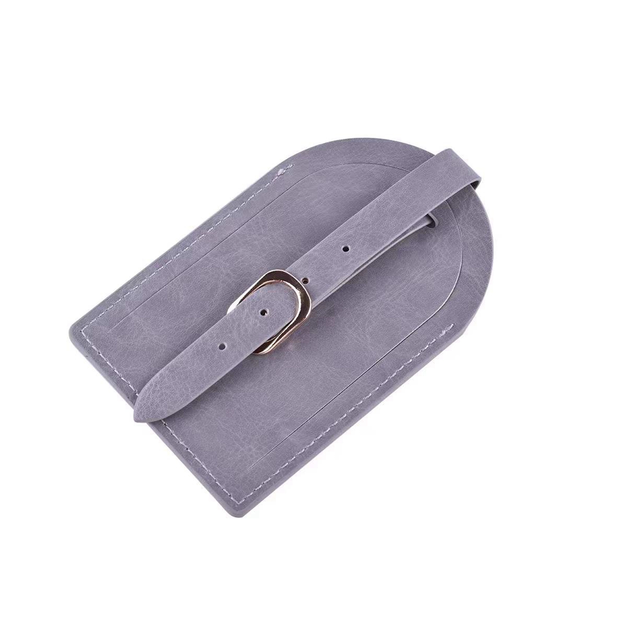 Leather Luggage Tags Travel Bag Labels with Name ID Card 3