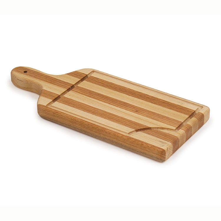 Combination Hardwood Cutting Board Edge Grain with Groove & Handle 14x6x1