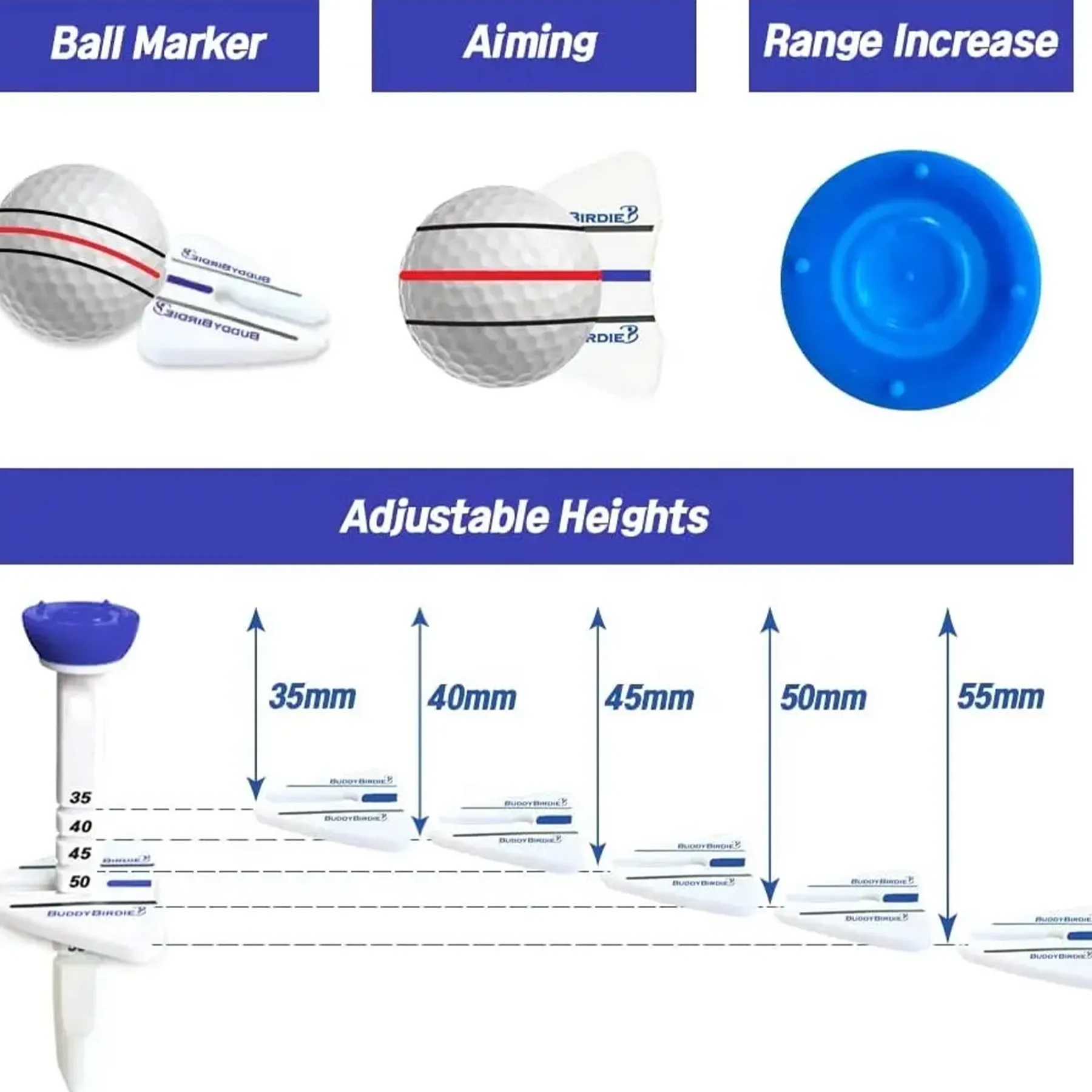 Adjustable Height Plastic Golf Tee 4