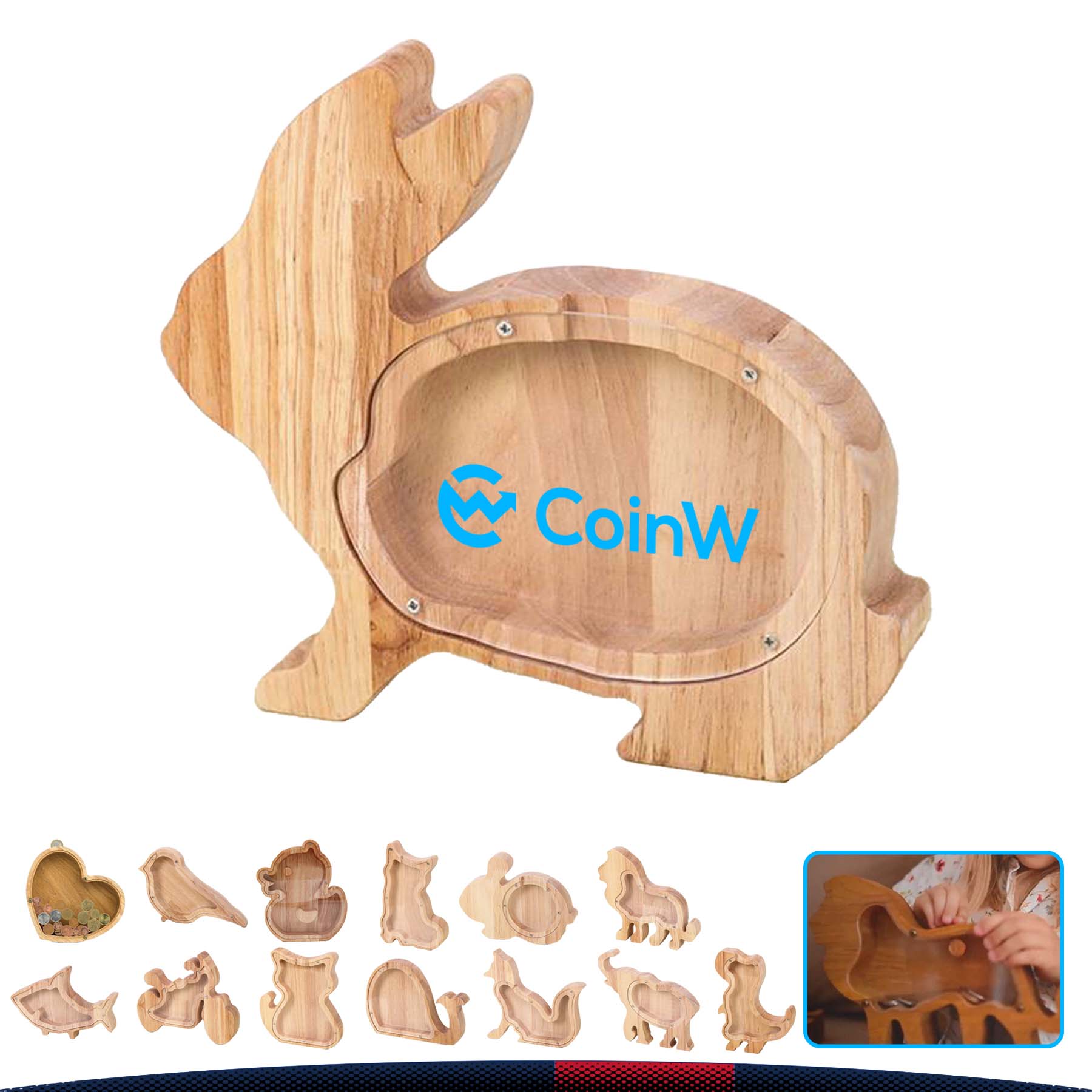 Mavrt Wooden Piggy Bank 11