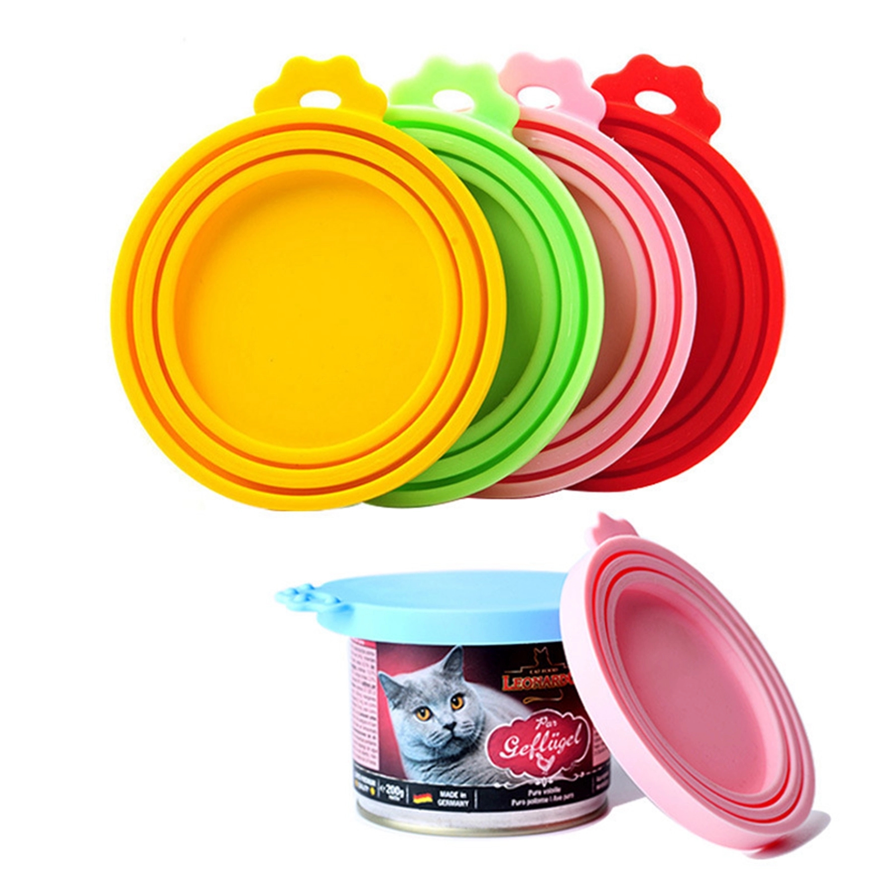 Multifunctional 3 in 1 Pet Canned Snack Food Sealing Lid 13