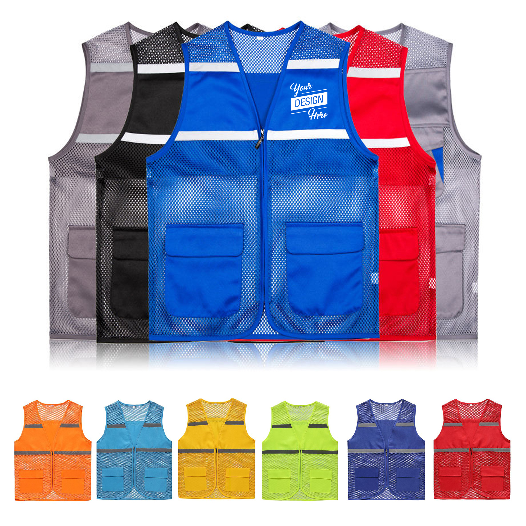 Reflective Volunteer Mesh Safety Vest W/ Pockets 2