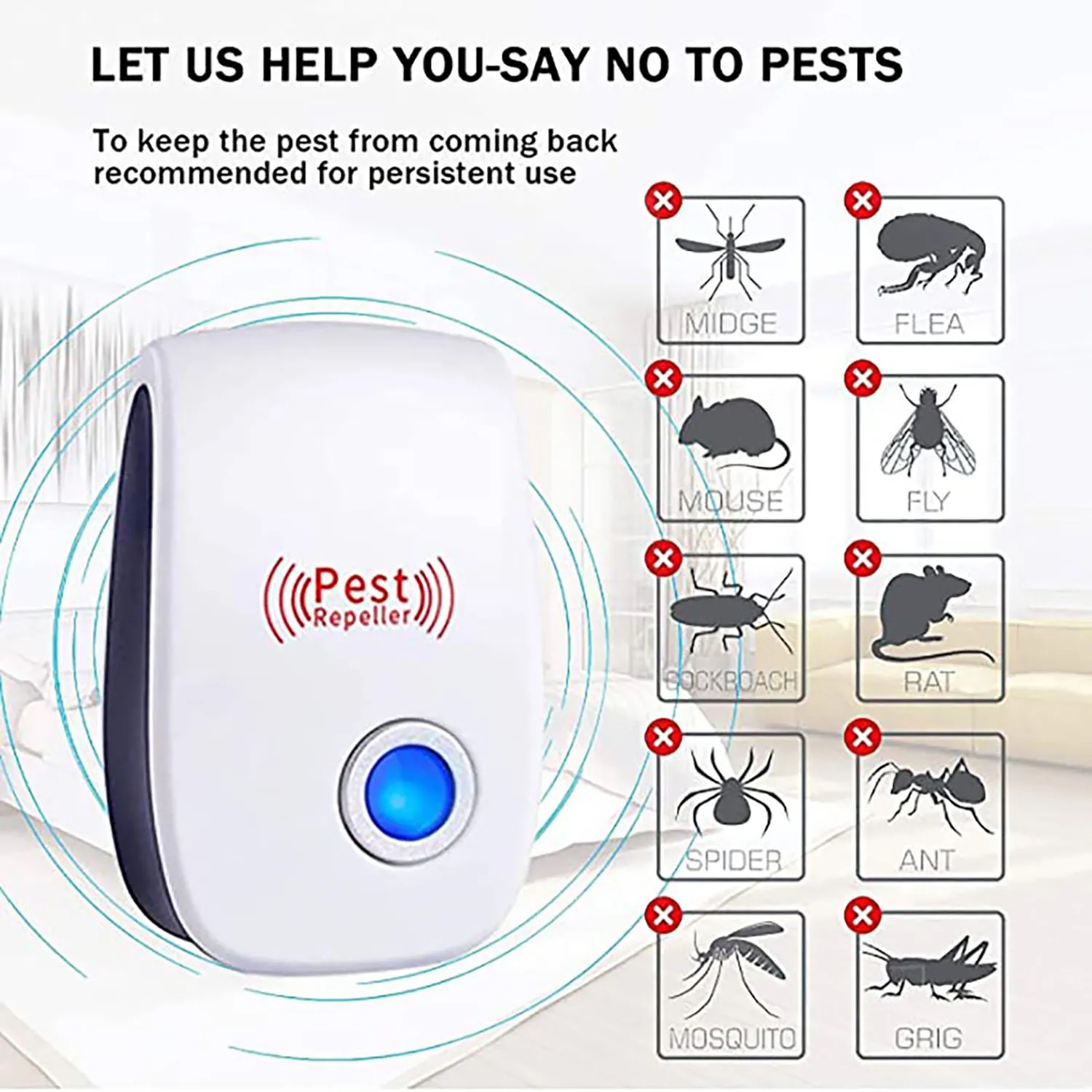 Ultrasonic Mosquito Repellent Pest Repeller 6