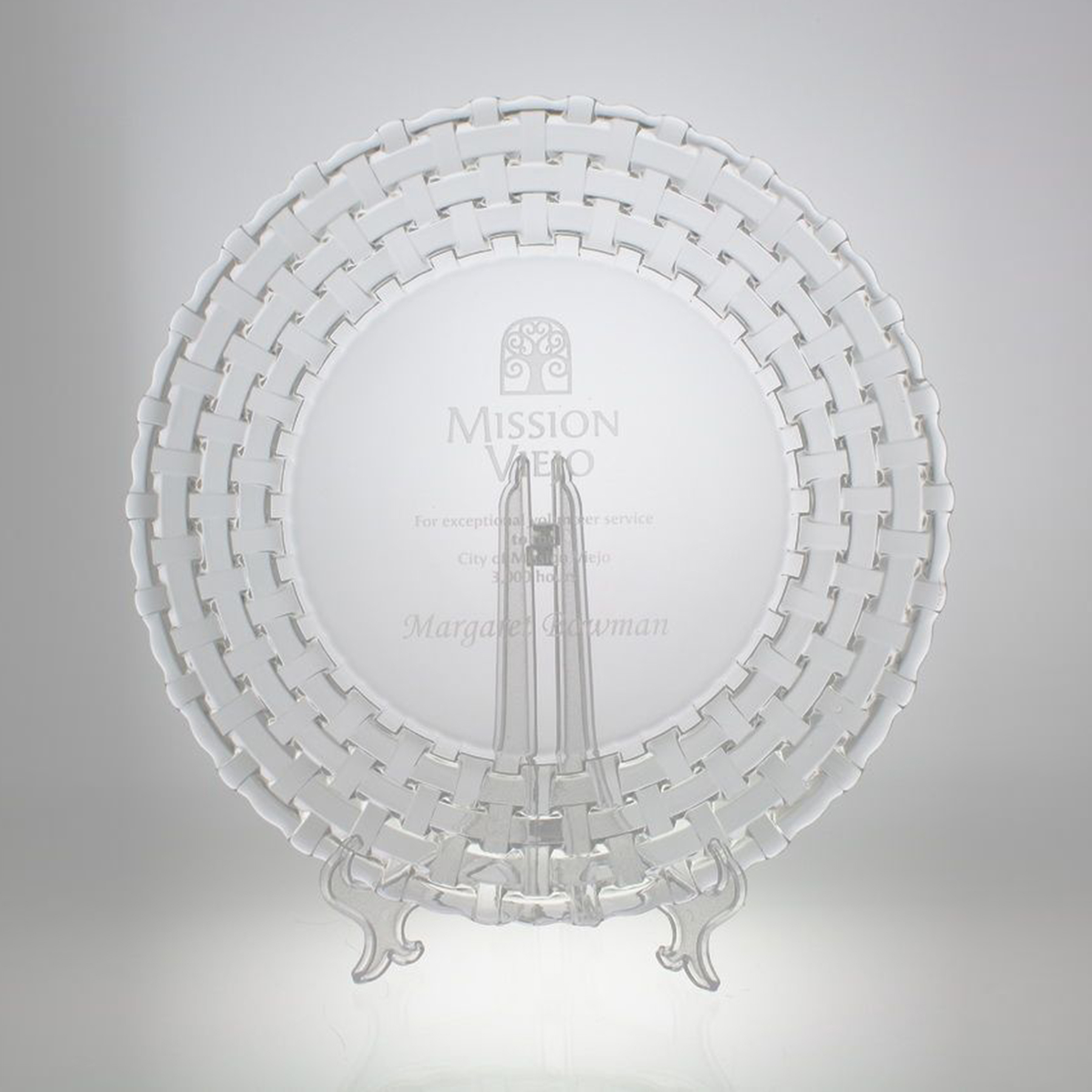 13" Award- Plate, Basketweave 4