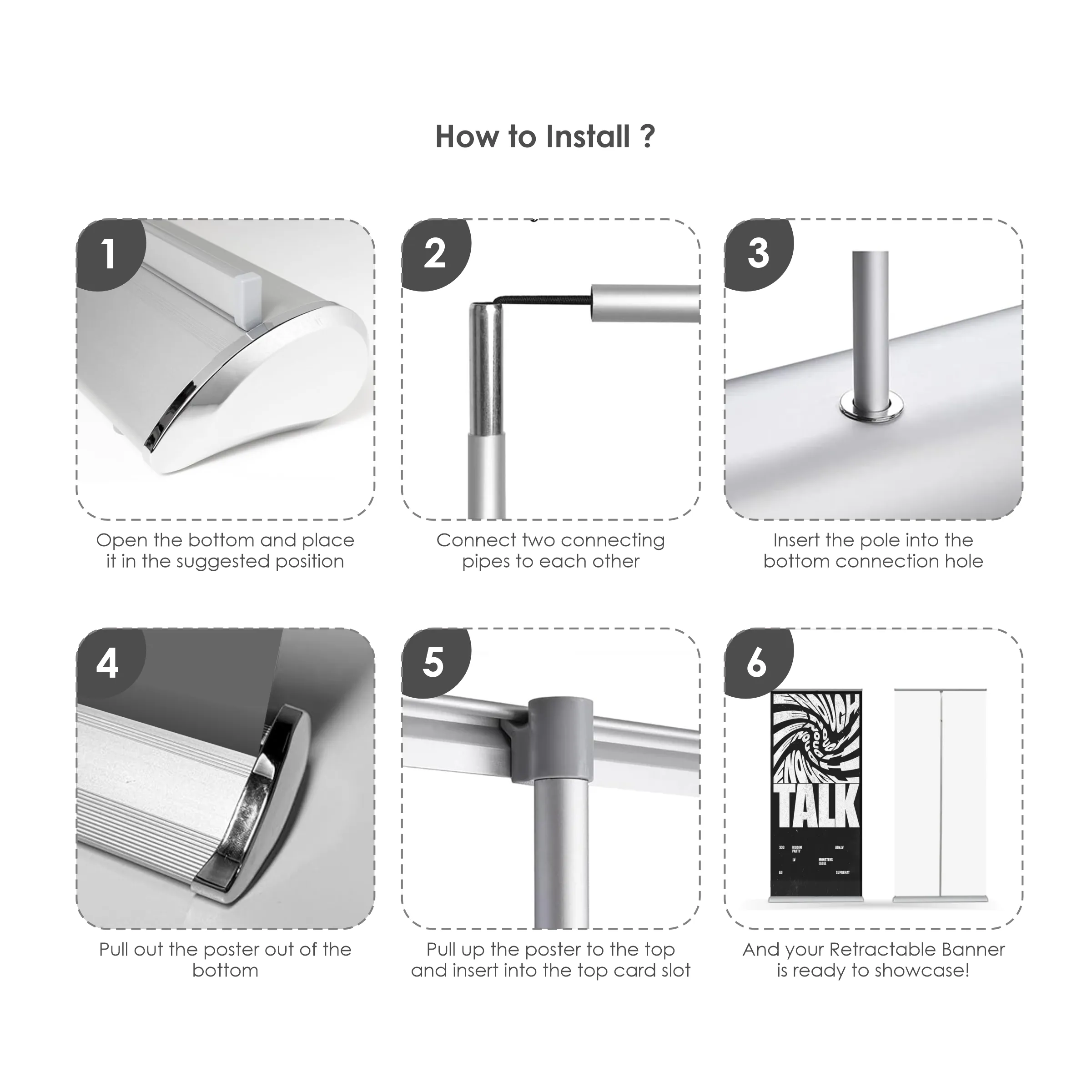 33.25"x78" Deluxe Double-Sided Retractable Banner Kit 6