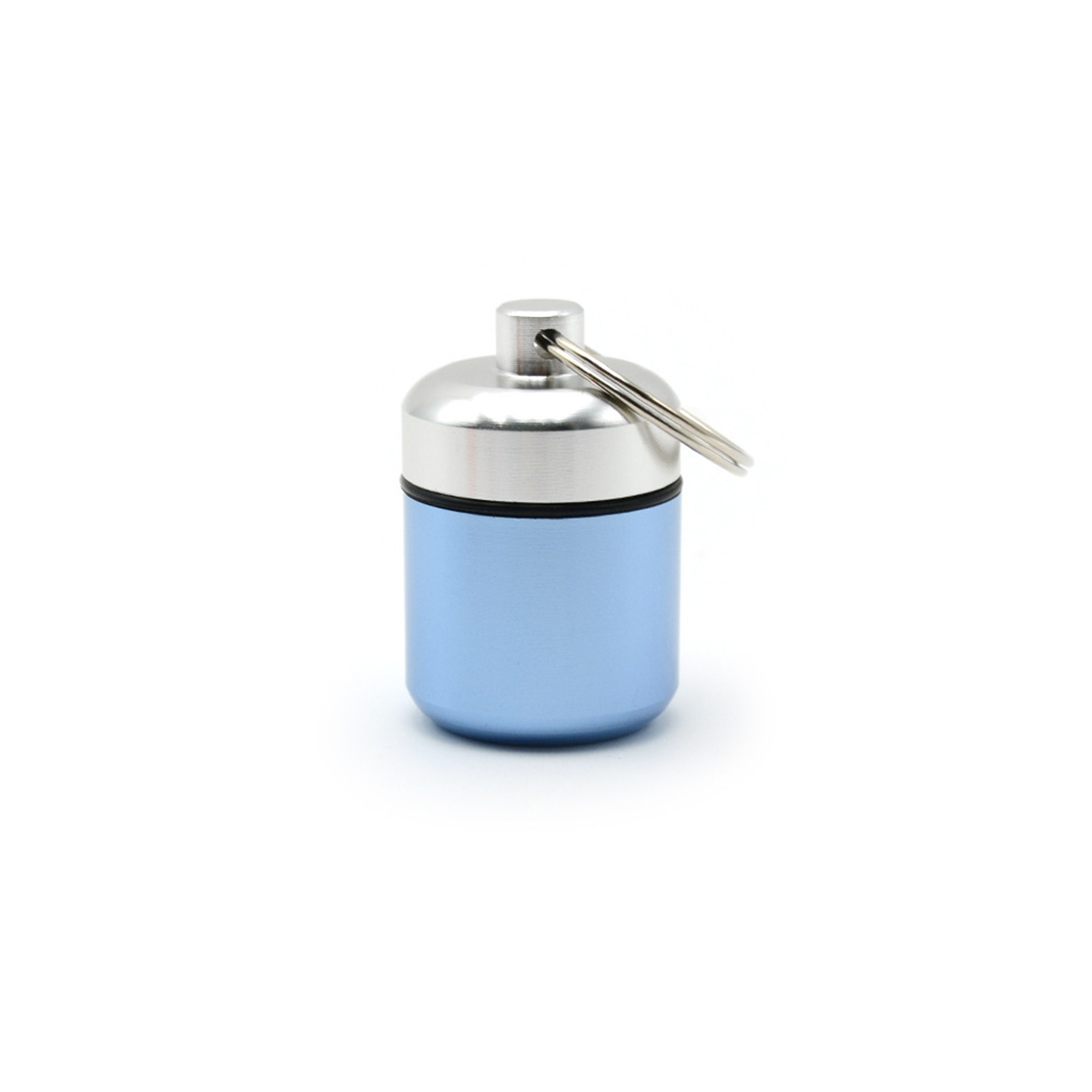 Aluminum Pill Case Keychain 1.7" x 1.1" 10