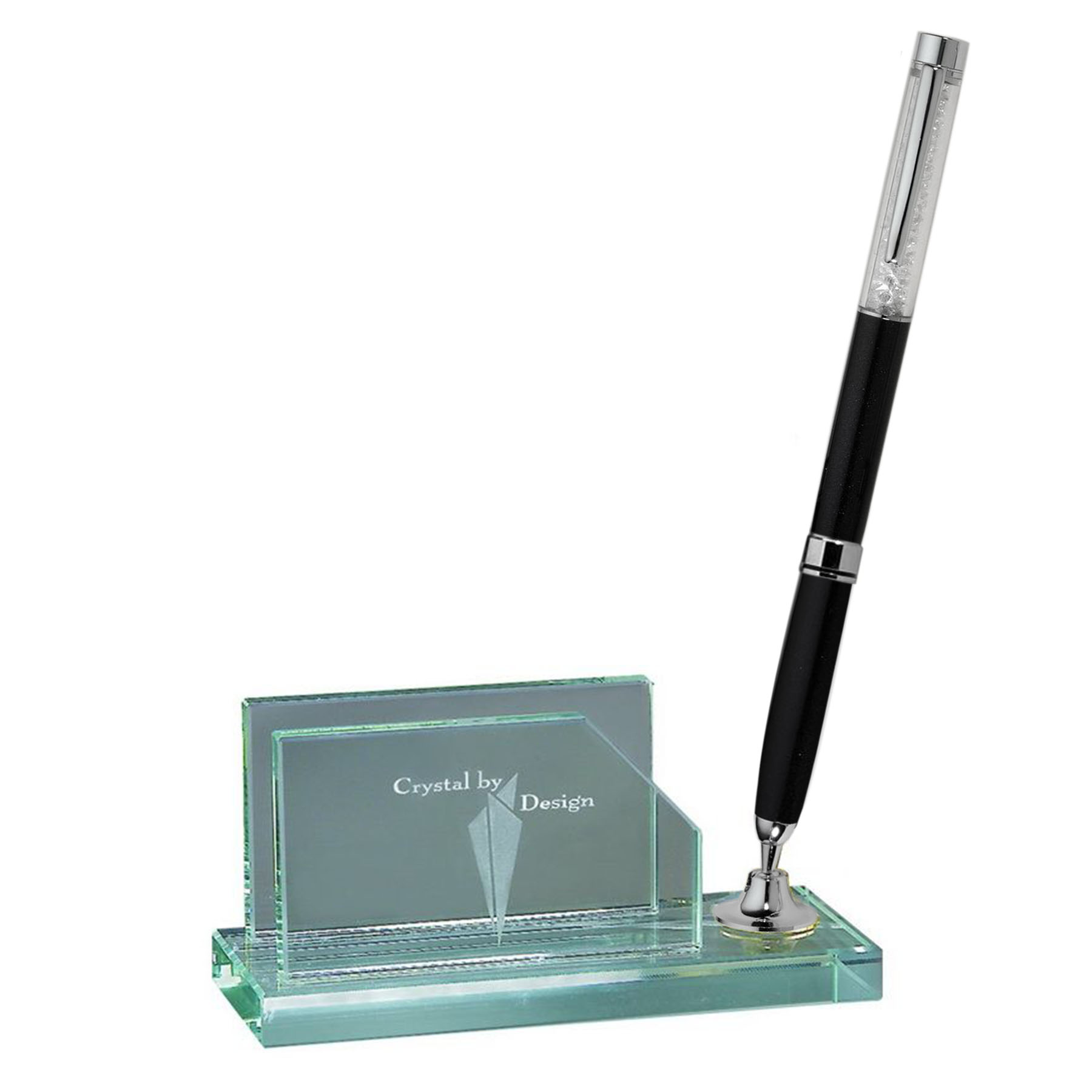 Desktop, Award-Pen Set w/ Business Card Holder -Black pen_D719GA 1