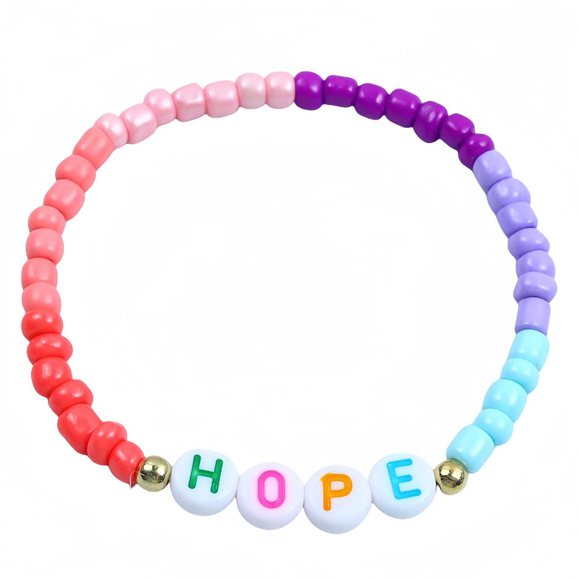 Friendship Bracelet with Plastic Beads and Letter Design 21