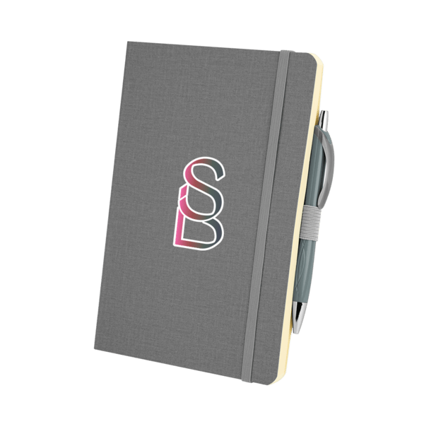 Crosshatch PU Notebook With Pen 8