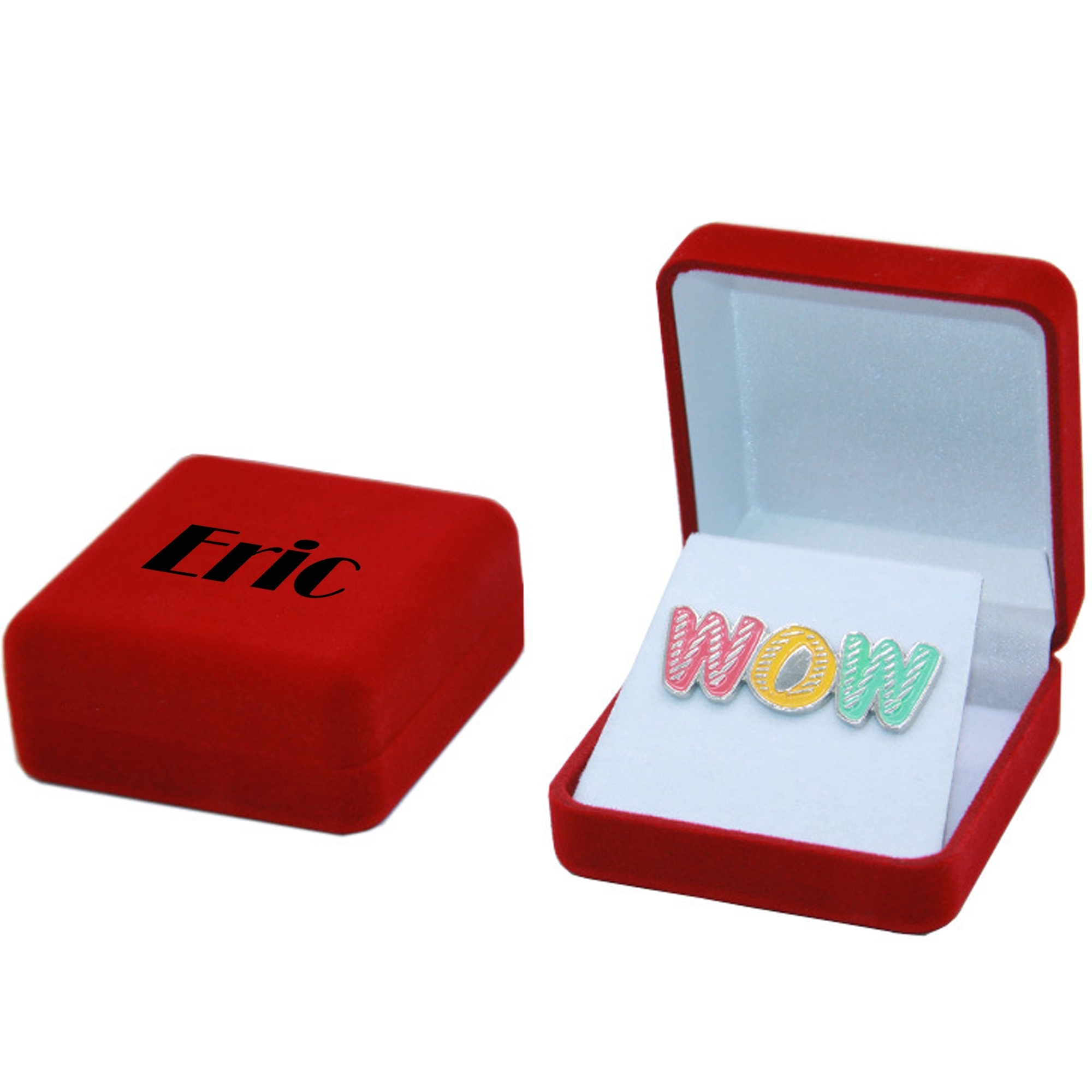 Lapel Button Pins Badge With Lid Velvet Sleeve Protector Box