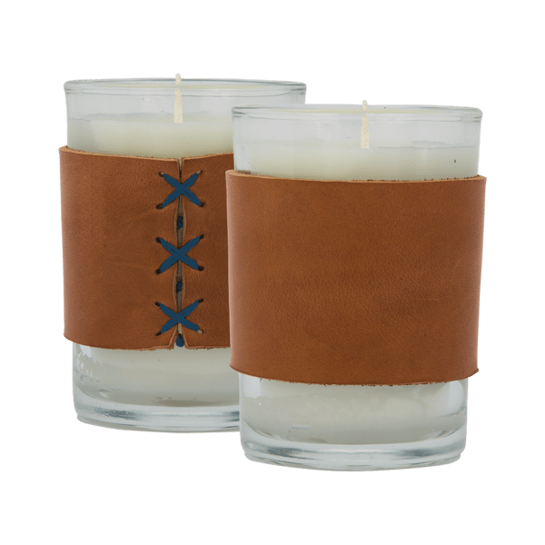 Harper 8 oz. Leather Wrapped Candle 30