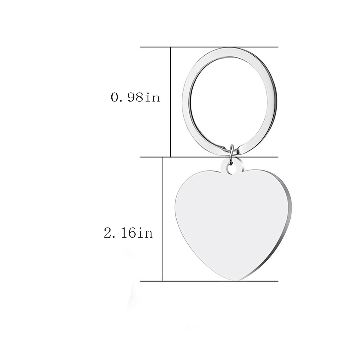 Heart-shaped Metal Pendant Key Chain 3