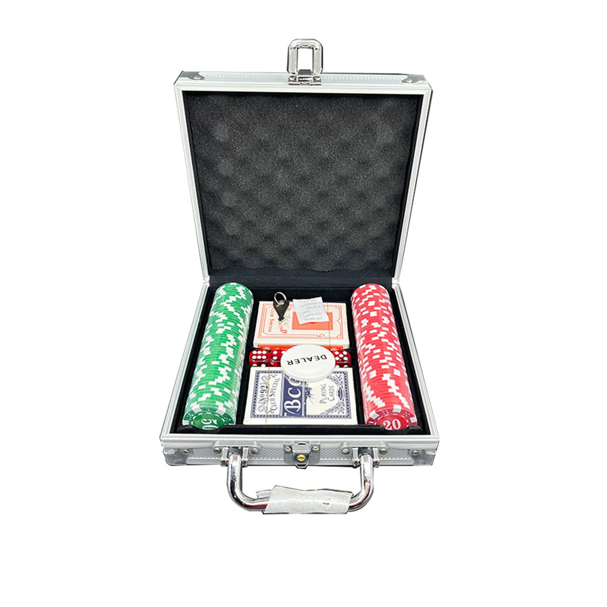 100Pcs Texas Chips Dice Poker Set With Box
