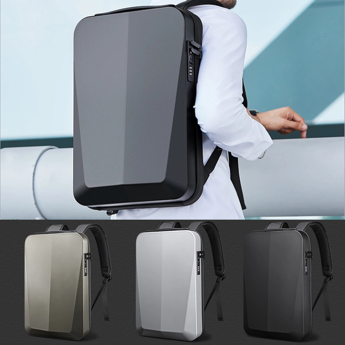 Carry On Eva Antitheft Hard Shell Waterproof Laptop Backpack 5