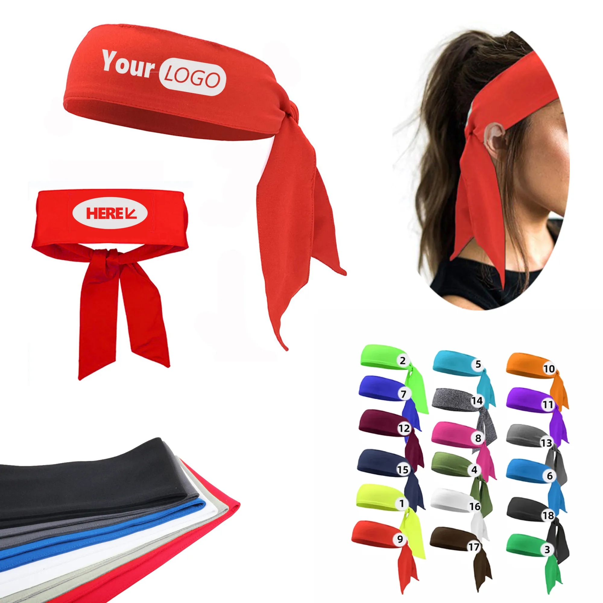 Tie Back Athletic Sports Headband 7