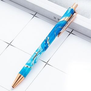 Gold Stamped Marble Pattern Metal Click Pen 10