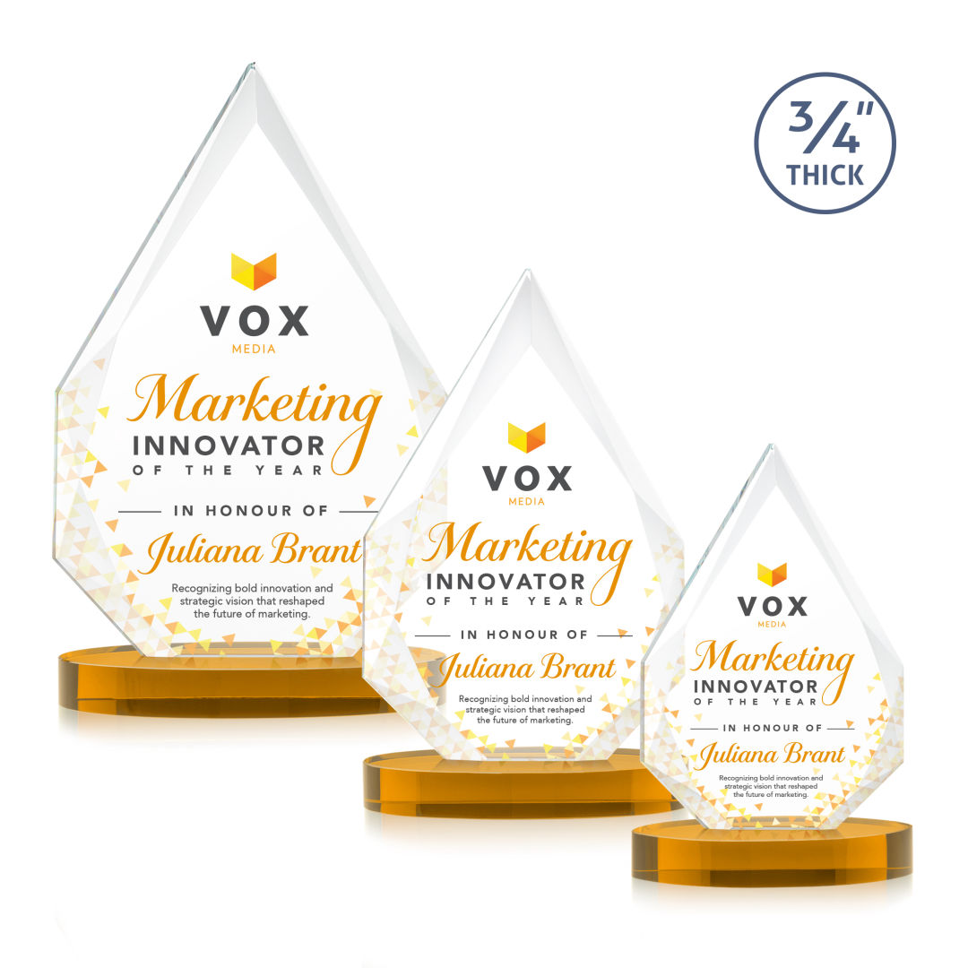 Hawthorne VividPrint™ Award on Alberton Base - Amber 3