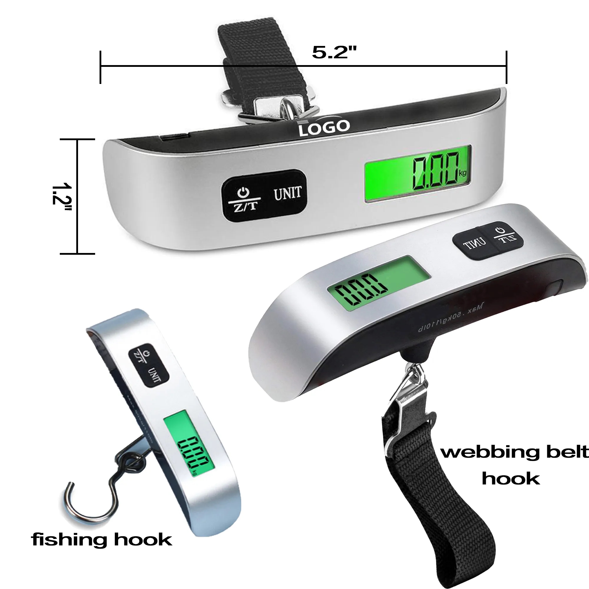 Portable Digital Hanging Baggage Scale w/Temperature Sensor 1