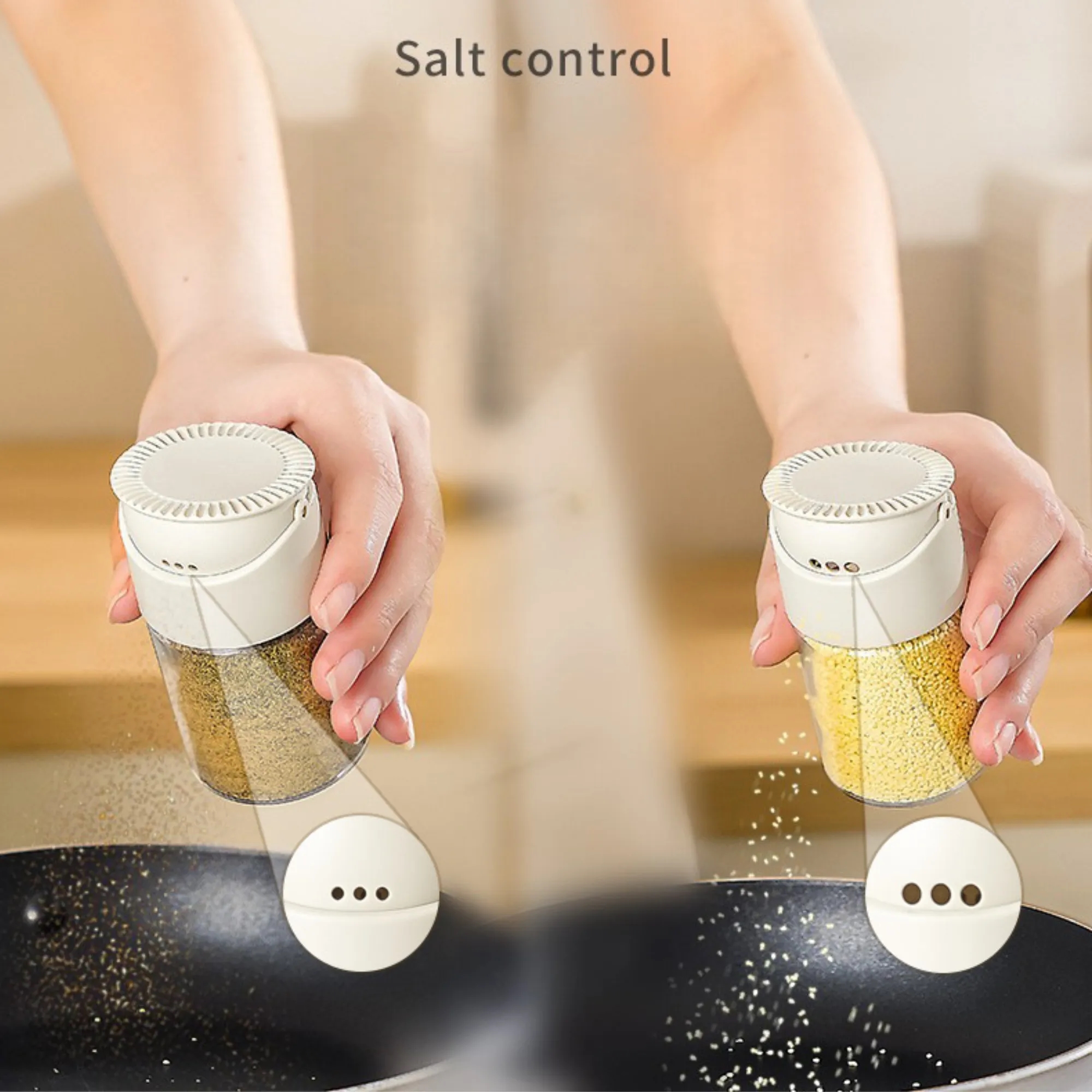2 Spout Glass Condiment Dispenser Pepper Seasoning Shaker 1