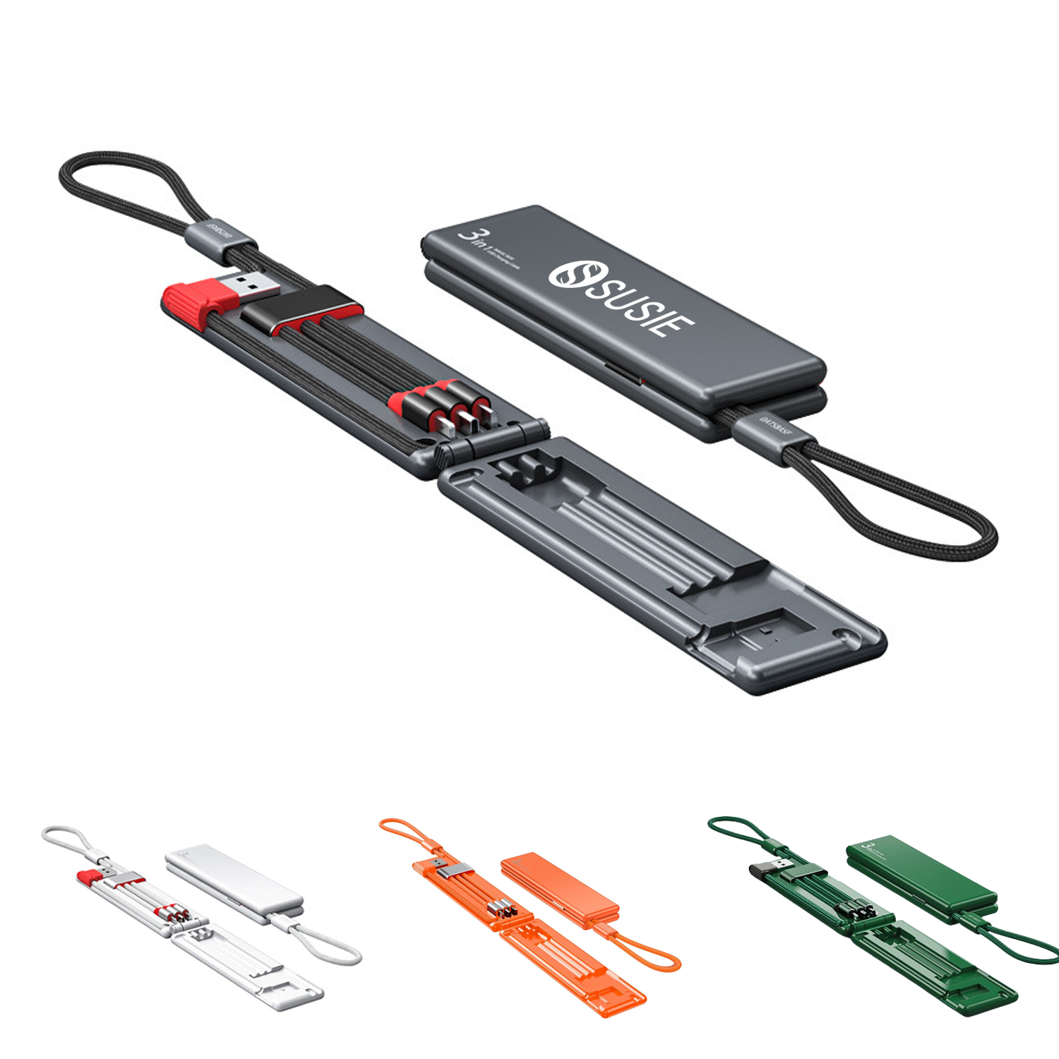 3 In 1 Nylon Multi Fast Charging Cable Magic Box 5