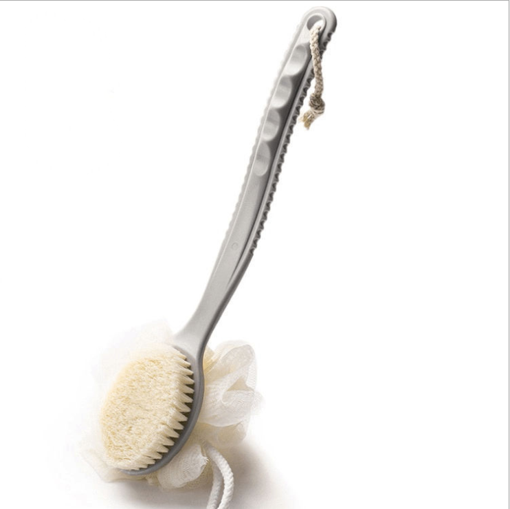 Loofah And Bristles Shower Sponge Brush 1