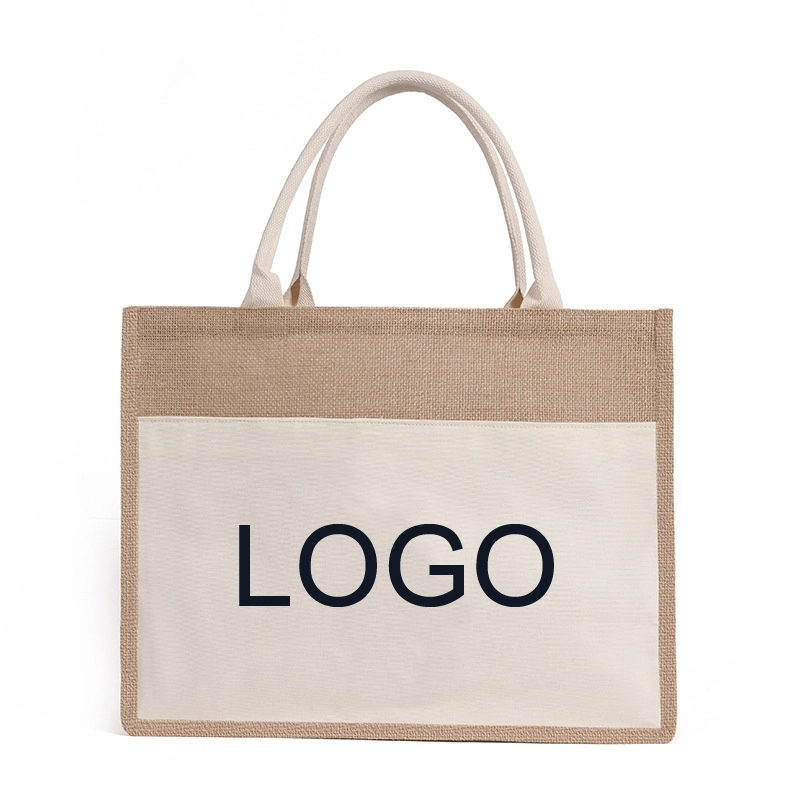 Promotional Canvas Pocket Jute Tote Bags 5