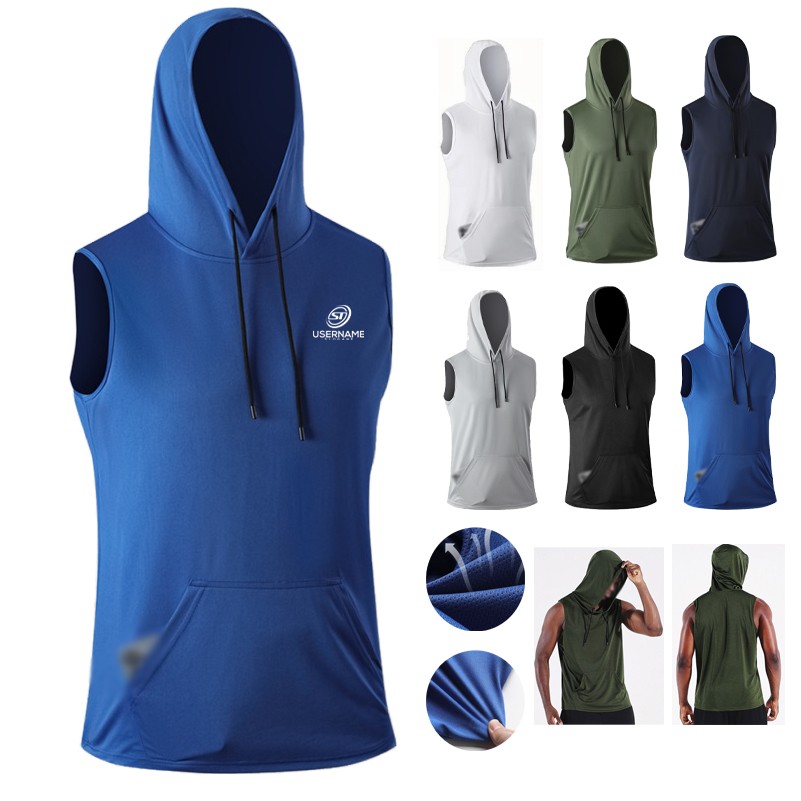 Sleeveless Pullover Hoodies, custom hoodie or sweatshirt with logo imprint 2