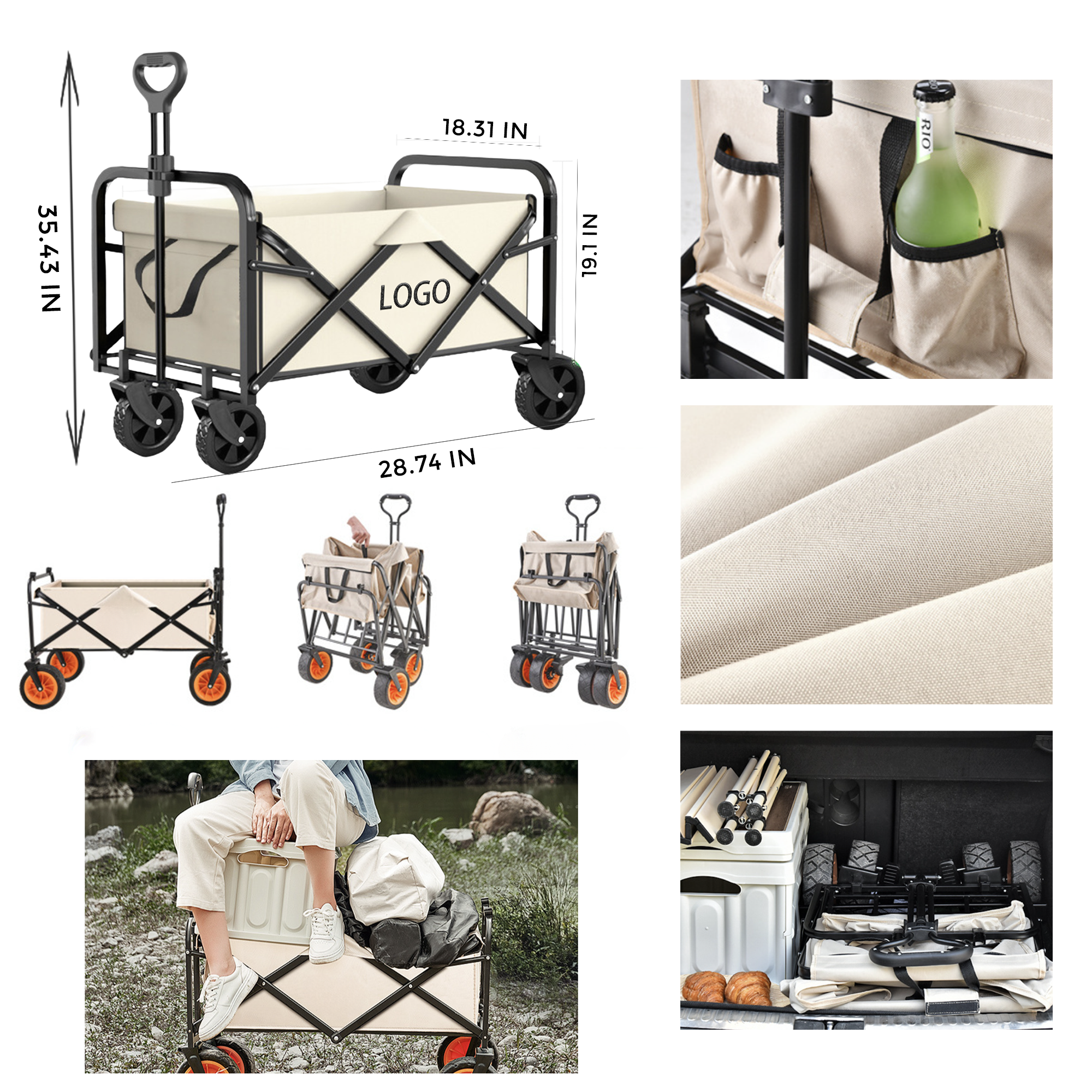 MOQ 10 PCS Sturdy Camping Trolley 2