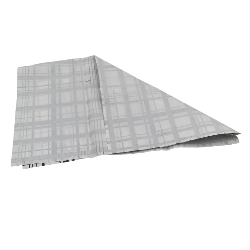Custom Gold Foil Black And White Stripe Paper Napkins 2