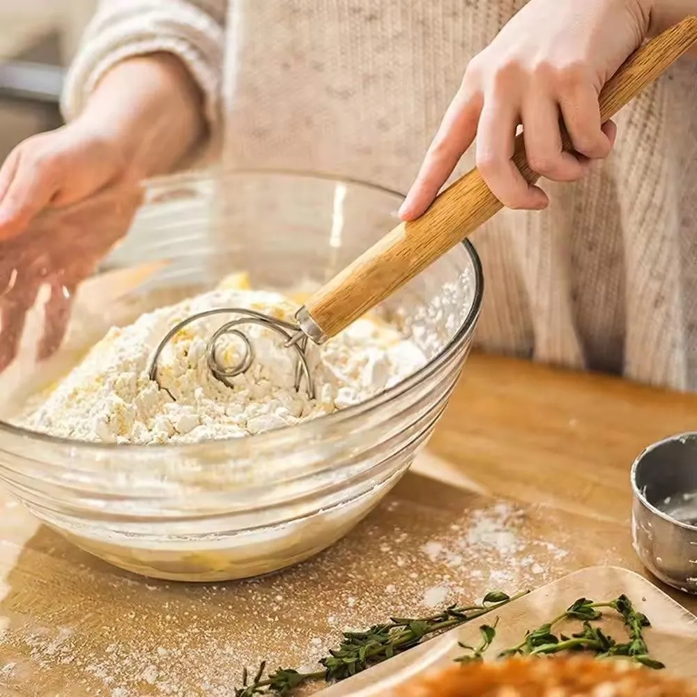 Wood Handle Dough Whisk 5