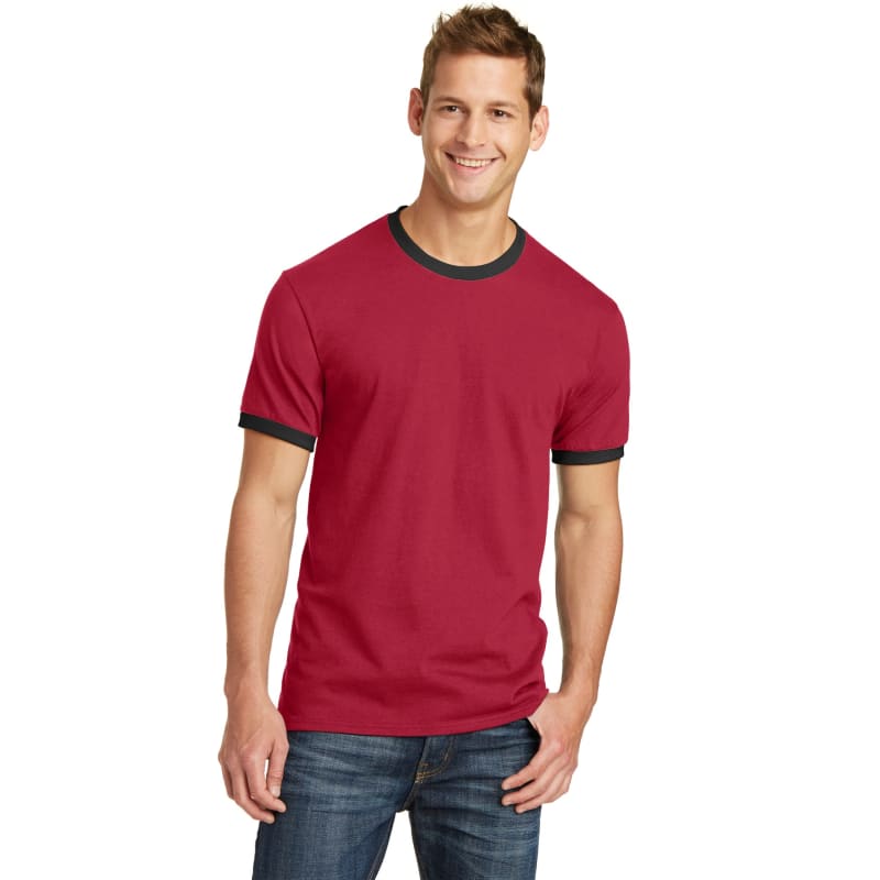 Port & Company Core Cotton Ringer Tee. 28