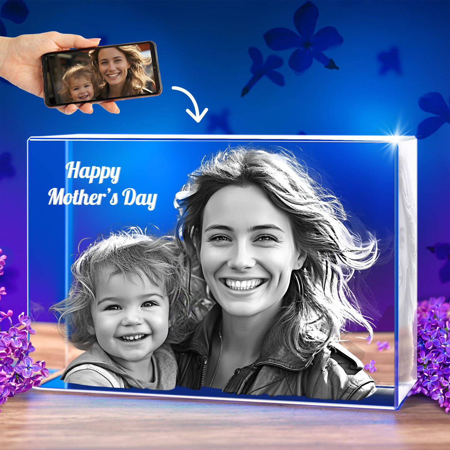 Custom Engraved 3D Crystal Photo Frame 5