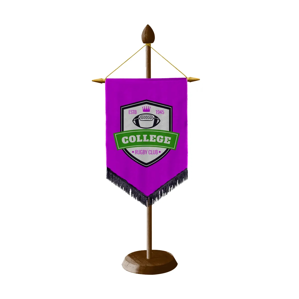 11" Desk Wooden Podium Banner Stand Kit 3