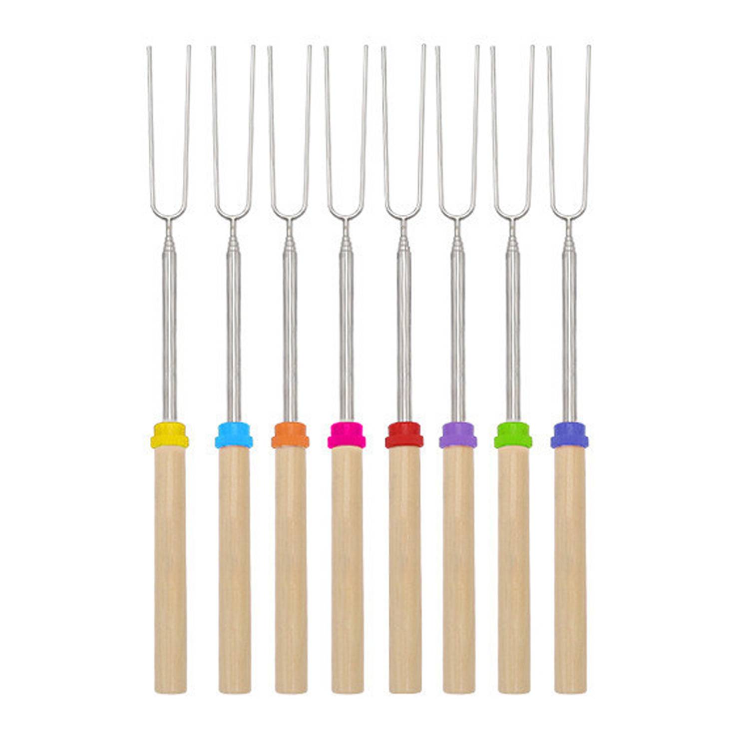 8Pcs Extendable Stainless Steel BBQ Roasting Sticks 2