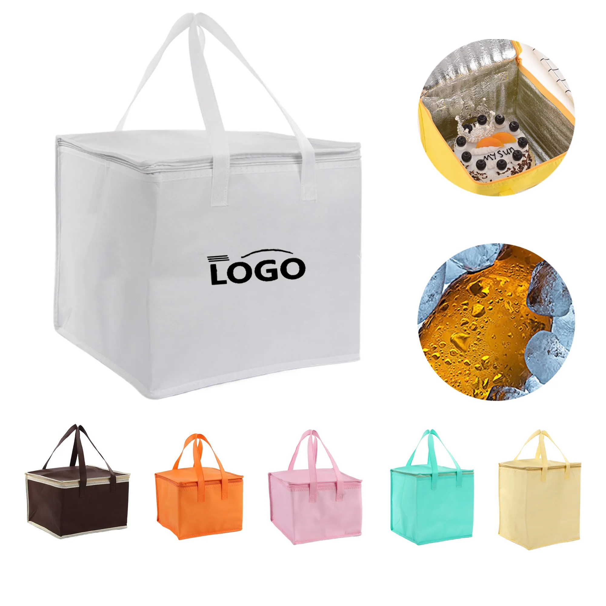 MOQ50 Waterproof Zippered Non-woven Outdoor Insulated Bag 3