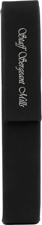 6 1/2" x 1" Black/Silver Leatherette Single Pen Case 2