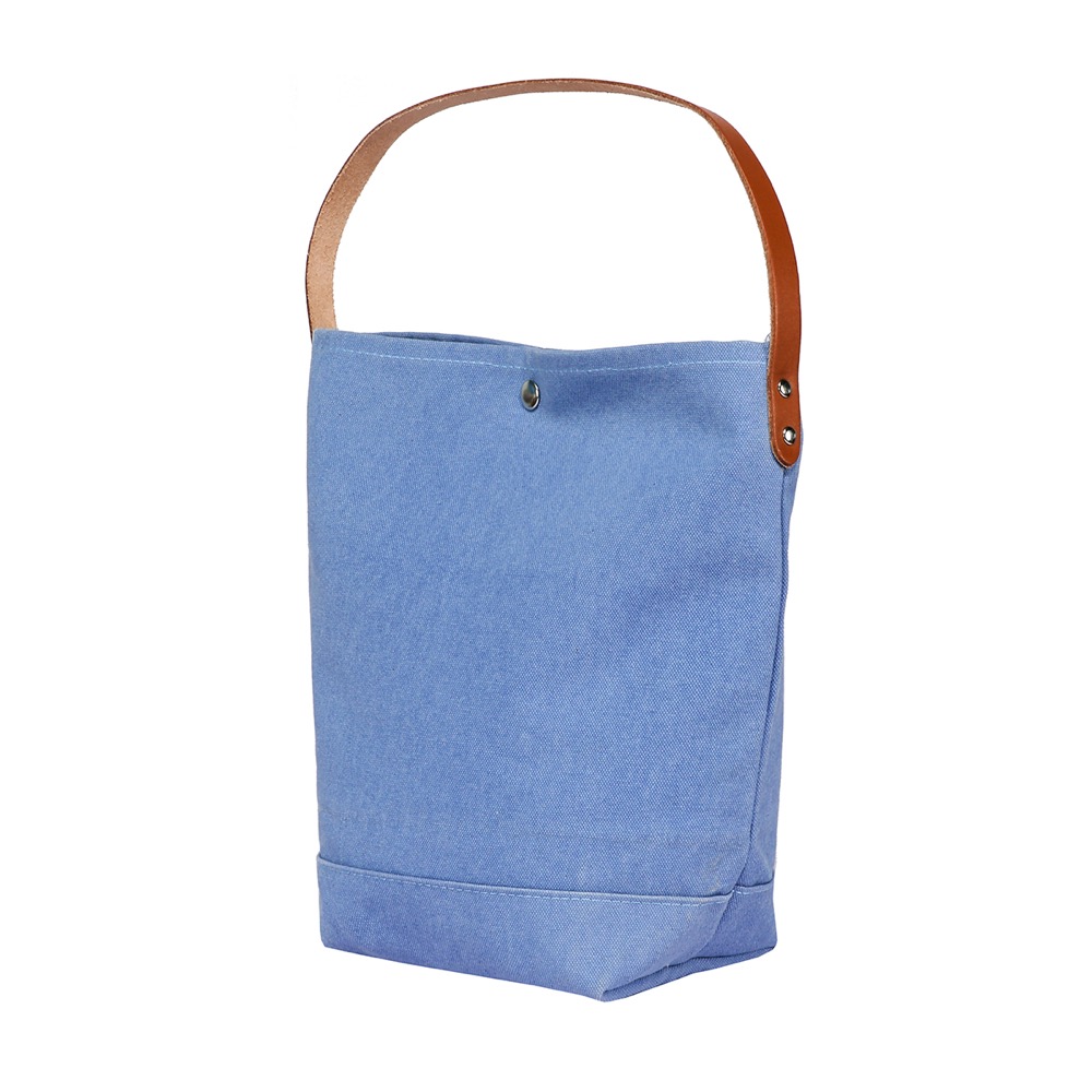 18 Oz. Super Heavy Canvas Bucket Tote w/Leather Handle 17