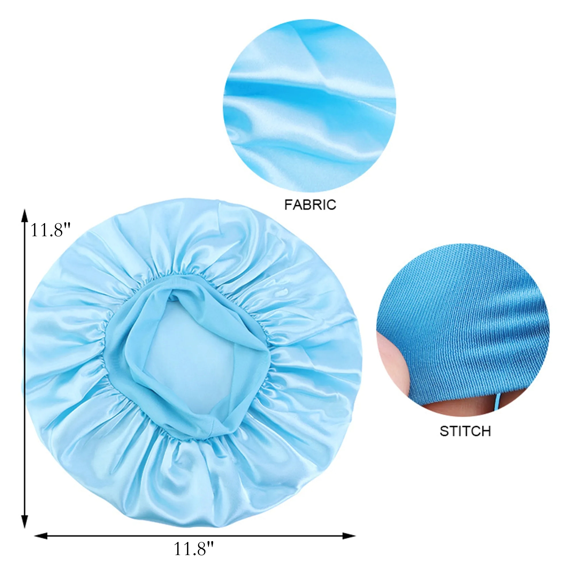 Satin Silk Bonnet Elastic Wide Band Sleeping Cap 2